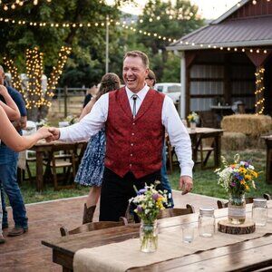 Vintage Gibson Western Vest Mens Formal Lined Paisley